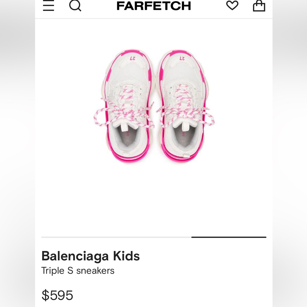 Balenciaga Toddler Triple S Sneakers Size 27 Eu